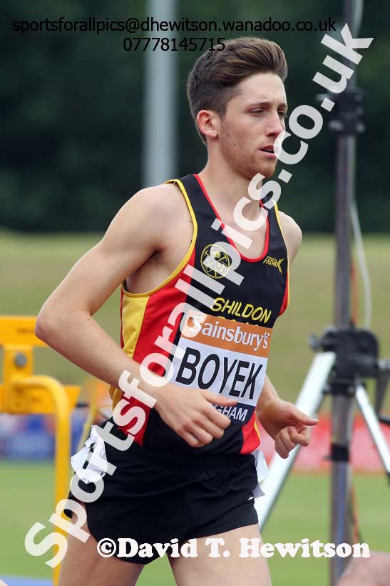 Cameron Boyek (Shildon) 1500 metres, 2014 Sainsbury's British Championships. Photo: David T. Hewitson/Sports for All Pics